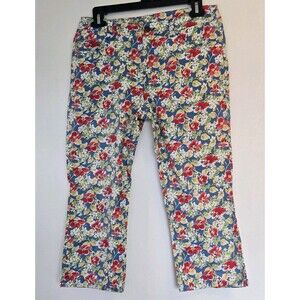 Ralph Lauren Pants Womens 4 Floral Capri Stretch Coastal‎ Boho Indie Festival